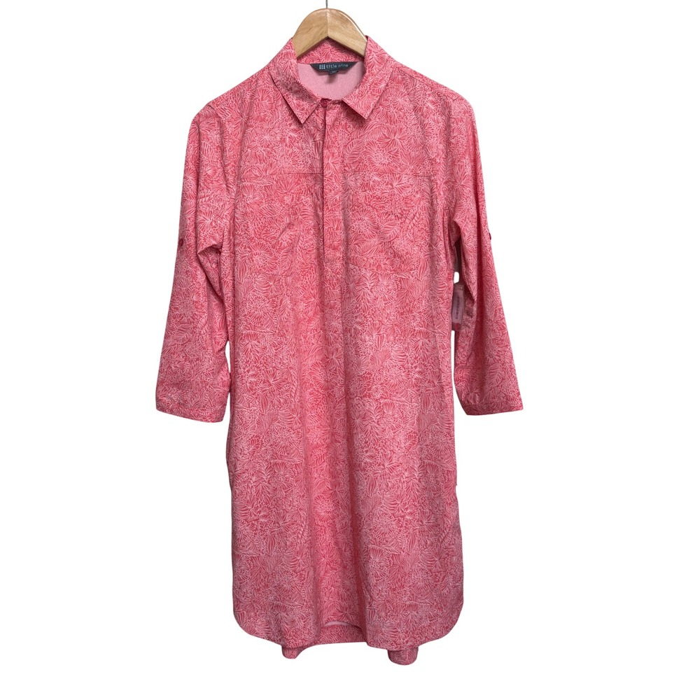 NWT Title Nine Adventurista Dress Kiyomi Pink Floral Shirt Dress Small